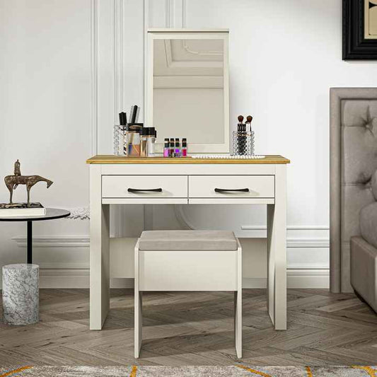 طاولة زينة مع كرسي مدعم بمرآة طاولة زينة كبيرة . Vanity table with mirrored chair Large v