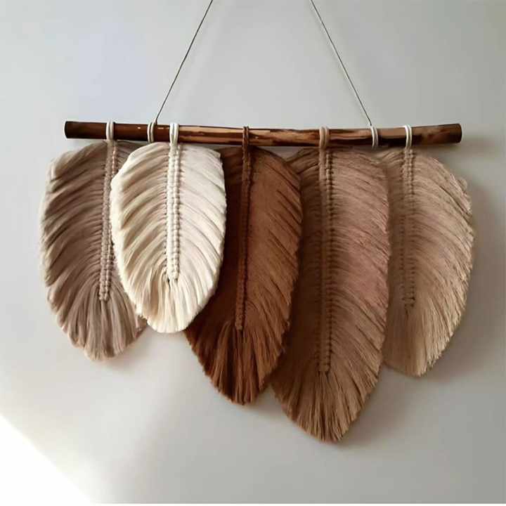 INZ Boho Macrame Woven Leaf Tassels Decor. 