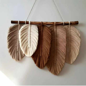 INZ Boho Macrame Woven Leaf Tassels Decor. 