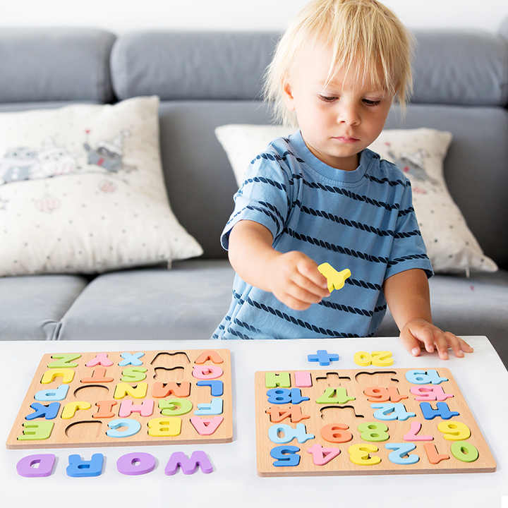 Baby games board for learning letters and numbers 