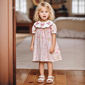 Private Label Embroidered Cotton - Girls' Summer Dress 