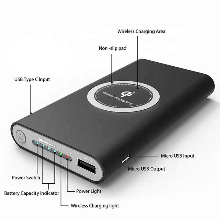 Power bank that supports wireless charging 
