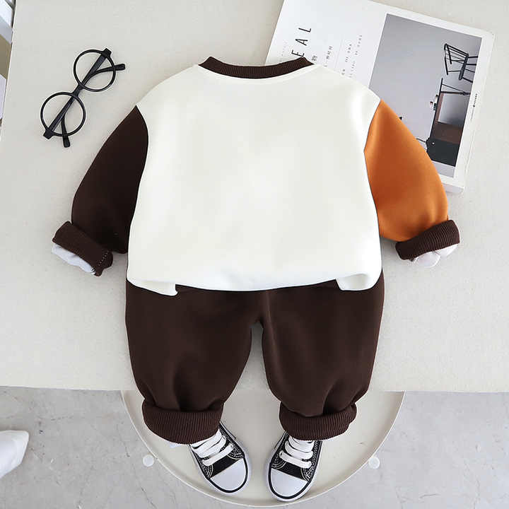 Boys' 2-piece set, round neck, 3D cartoon print pants 