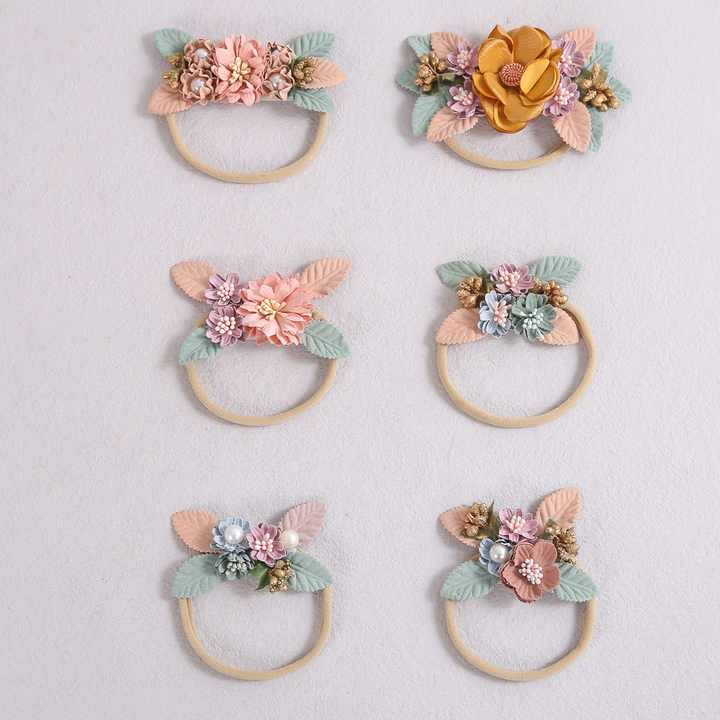 Baby Accessories Nylon Flower Headband for Toddler Girls 