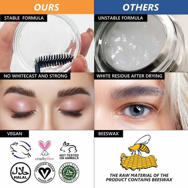 New Products Organic Makeup Long-lasting Waterproof Vegan Eyebrow Setting Gel Clear Eyebrow Gel Private Label Freeze Eyebrow Wax 