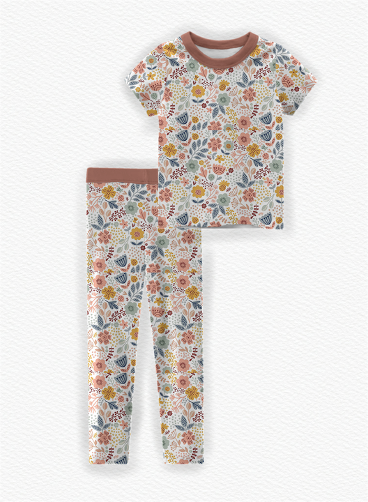 أعلى مستوى من المصنع جودة مجموعة بيجامات من الخيزران للأطفال والفتيات الأولاد قصيرة الأكمام Top Quality Factory Bamboo Pajama Set for Kids Girls Boys Short Sleeve and Pants Soft Breathable Pajamas Custom Print