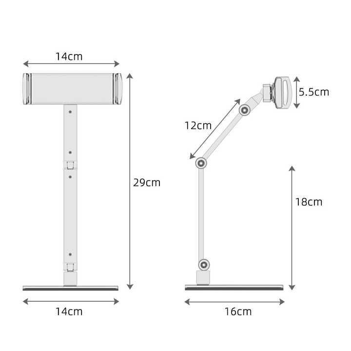 New product listing Placed on desktop using double arm 
