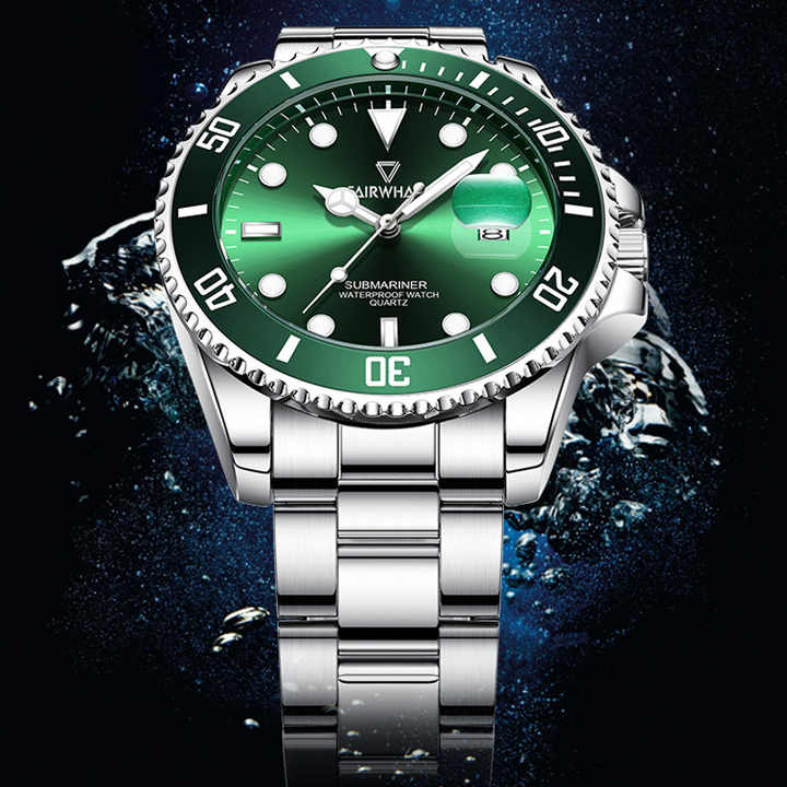 Fairwhale Brand Fashion Wrist Watch Calendar Green and 