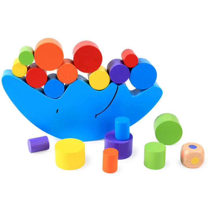Montessori Moon Balance Building Blocks for Education. 