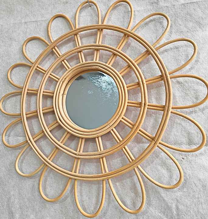 Hanging Furniture Art Dressing Mirror مرآة من الخيزران بتصميم عصري للمنزل