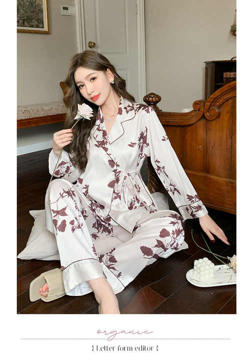 Women's long-sleeved pajamas 