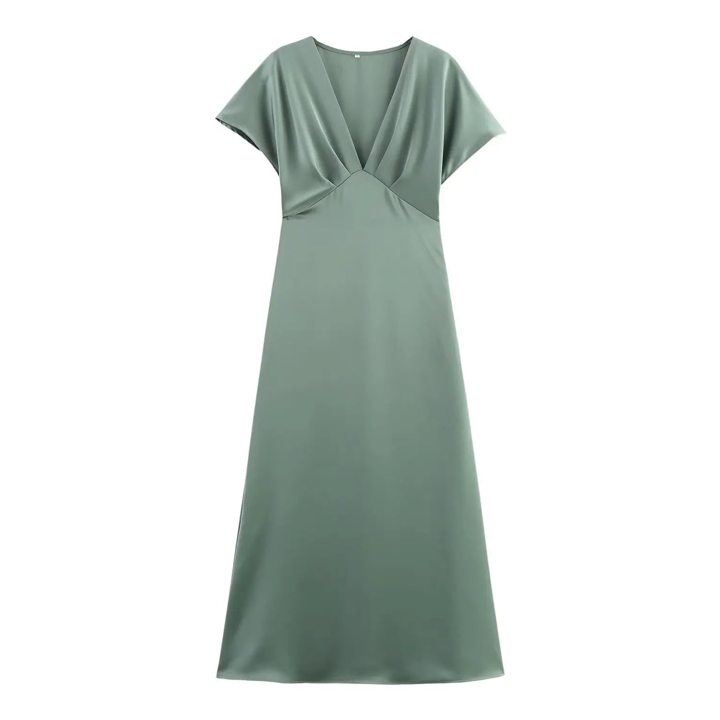 Women's short-sleeved silk dress 