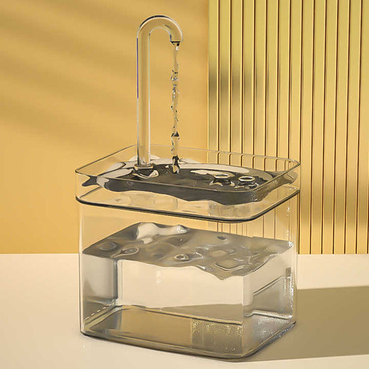 New Transparent Cat Waterer, Cat Fountain, Electric Recirculating Pet Drinking Filter, Bowls &amp; Feeders 