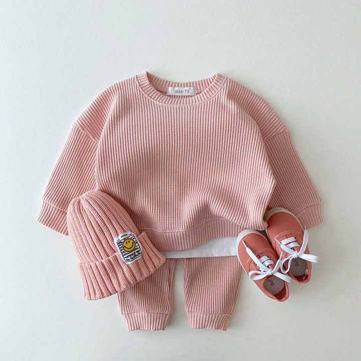 Waffle Cotton Baby Clothing Sets Kids 