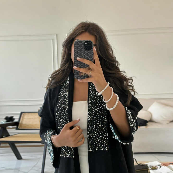 Black open abaya 