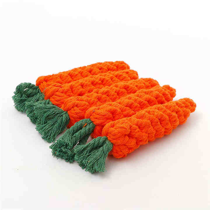 Factory Supply Carrot Cotton Rope Knot Toys for Dogs. 