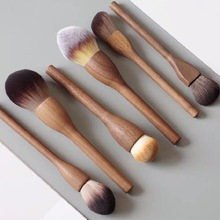 Peach Walnut Wooden Handle Makeup Brush Sets مجموعات فرش المكياج الفاخرة من المصنع