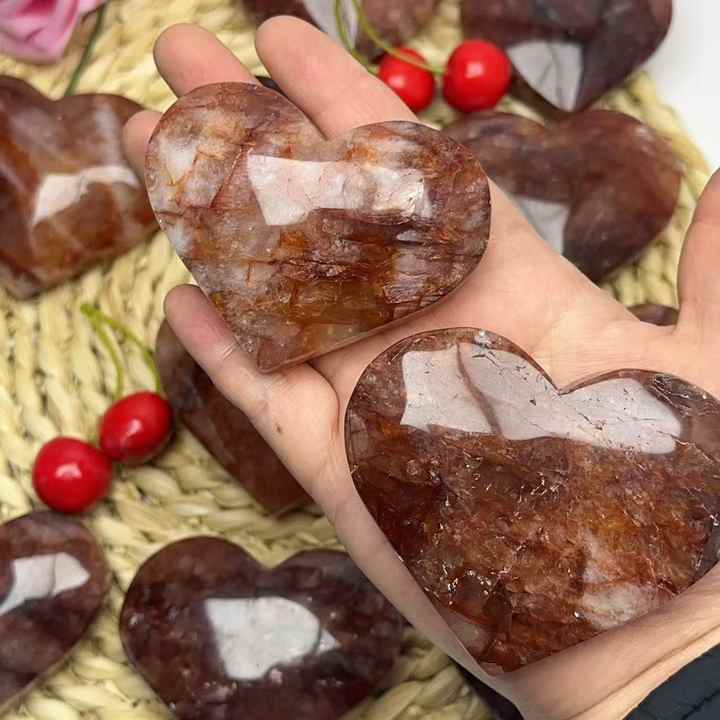 New Arrival Factory Price Fire Quartz- Heart Shape 