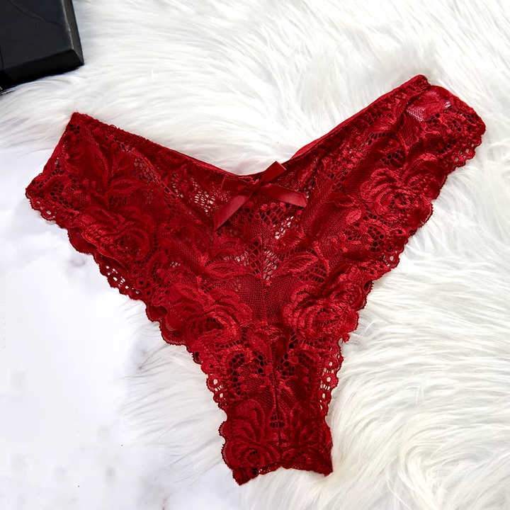 Sexy Red Transparent Lingerie Women's Underwear Lace 