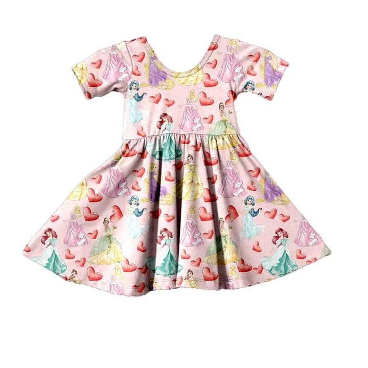 Baby Girl Summer Short Sleeve Dres-فستان صيفي قصير