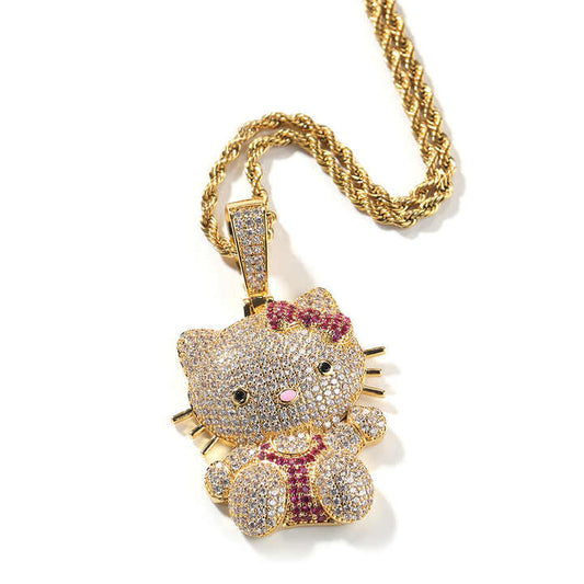 Kids Accessories Hip Hop Cat Necklace