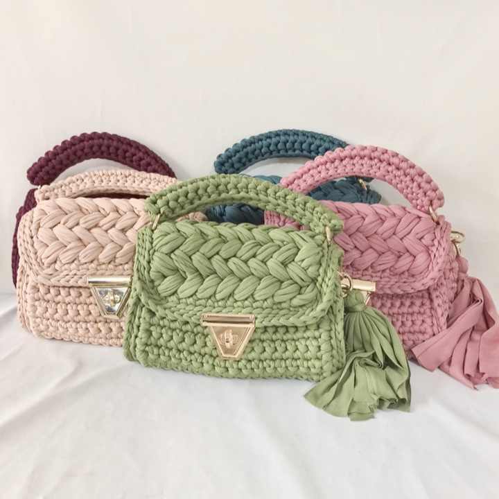 New Women's Hand-woven Striped Canvas Shoulder Bag