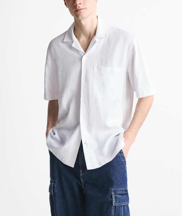 قمصان رجالي  أبيض قصير