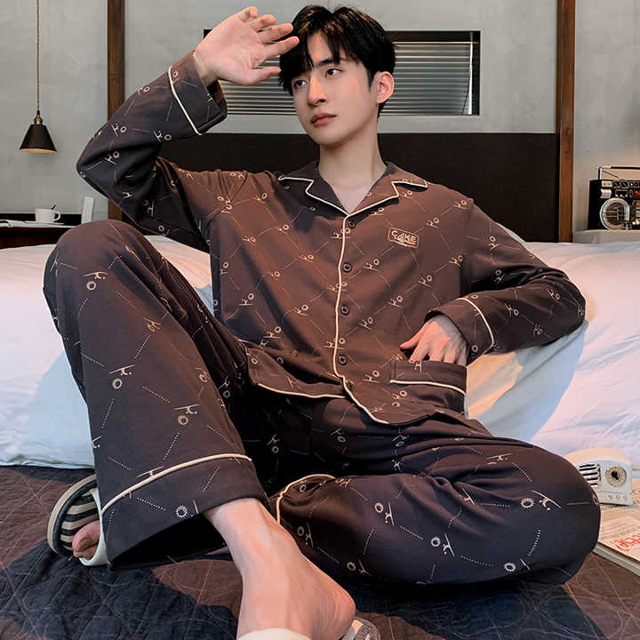 بدلات نوم رجالية قطنيه وطويله الاكمام