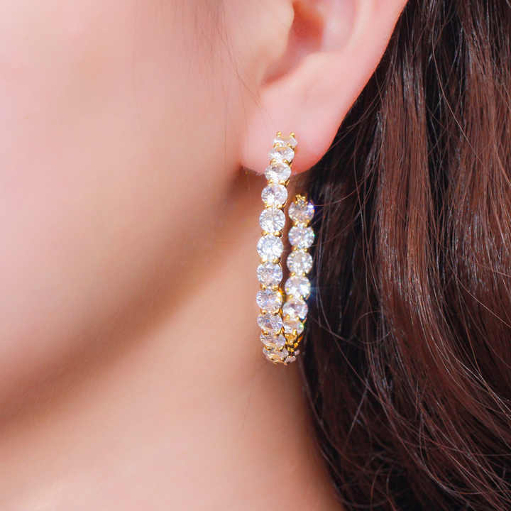 hoop earrings with zirconia 