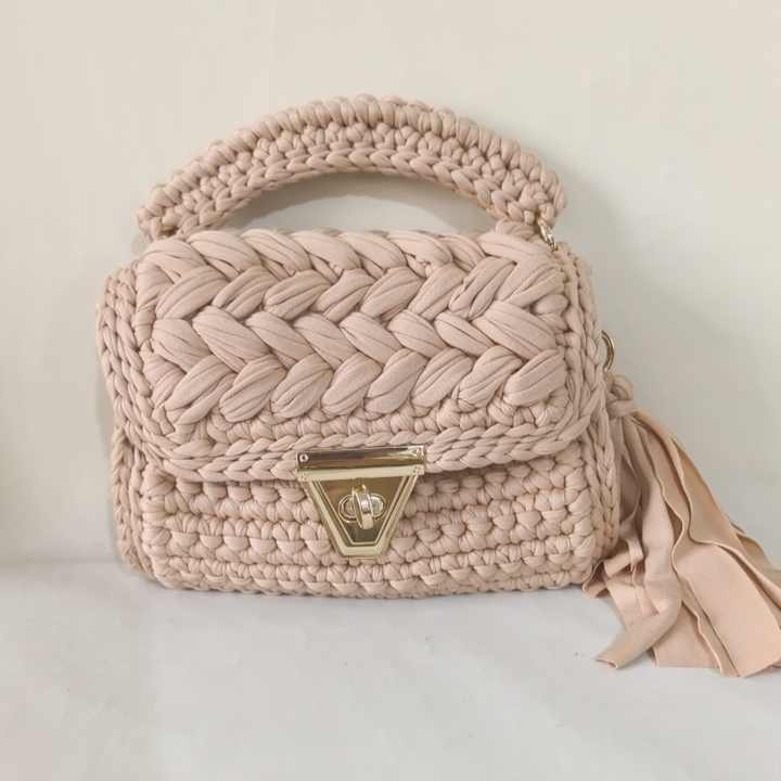 New Women's Hand-woven Striped Canvas Shoulder Bag