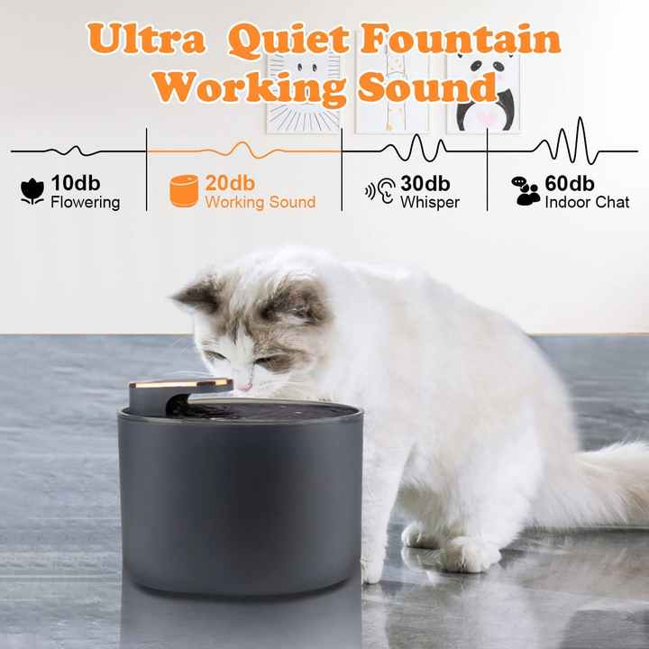 Animal Water Dispenser 102 Ultra Quiet Automatic Cat Drinking Fountains Cat Water Fountain with Replacement Filters - Bowls &amp; Feeders 