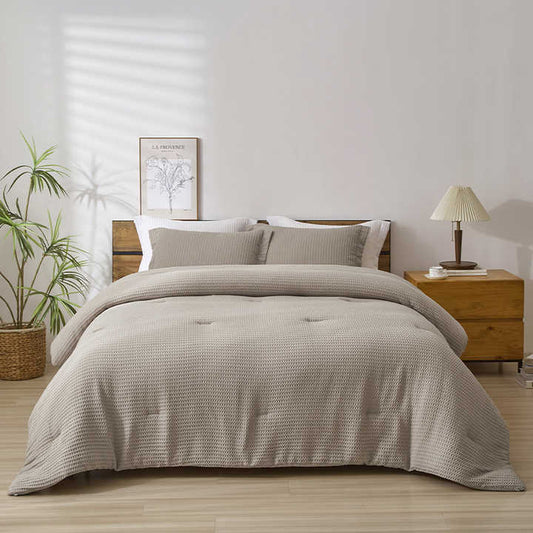 High Quality Waffle Weave 3 Piece Duvet Set. 