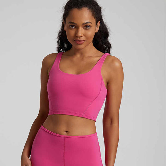Soft Breathable Nude Feel Sports Bra, Outdoor Walking Shorts, Women's Sportswear, Fitness, Yoga, Gym 