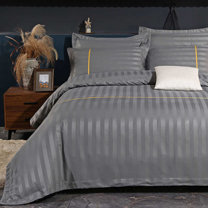 Modern Luxury Hotel Stripe Duvet Cover Set Available in 