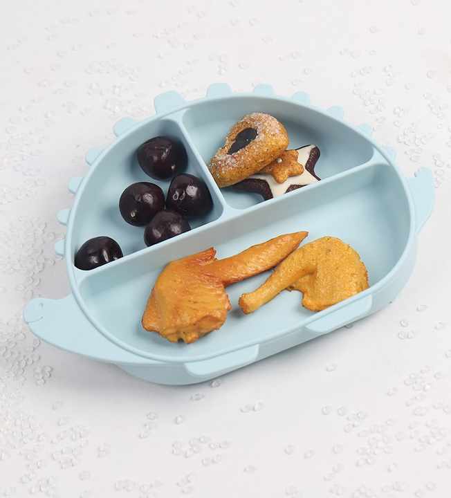 أطفال ديناصور من السيليكون لوازم الرضاعة المستقلة للأطفال الصغار Dinosaur Silicone Baby Feeding Supplies for Toddlers