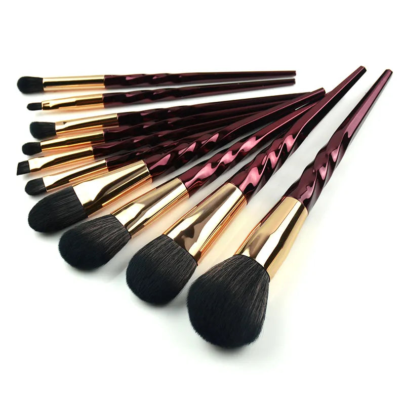 Makeup Brush Set 10 Pieces Vegan Full Function Face Cheek Eyes Lips Beauty Tools Kit 