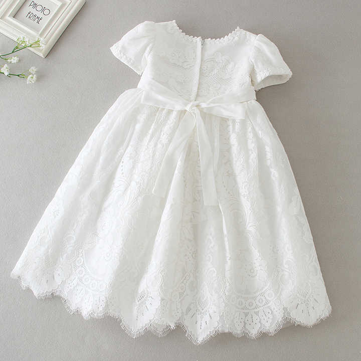 Newborn baby girls white dress 