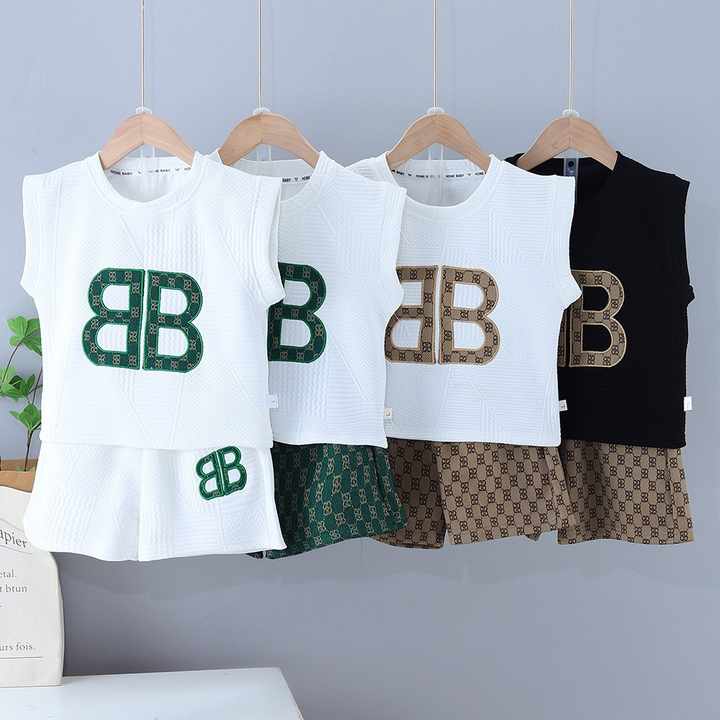 Kids Fashion Embroidery Boys Jacket Set 