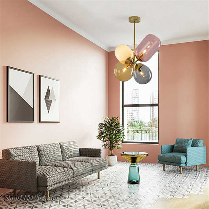 Glass pendant lamp for room 