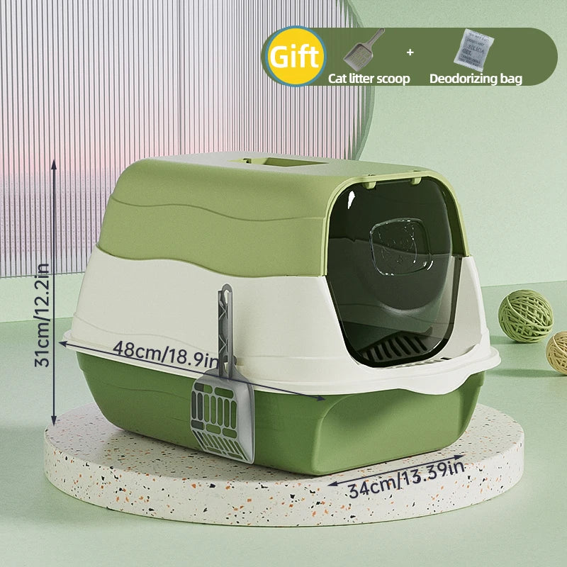 Fully Enclosed Plastic Toilet for Large Pets with Splash-Proof Pet Accessories - Pet Accessories 