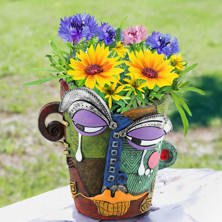 Large flower pot creative abstract art 