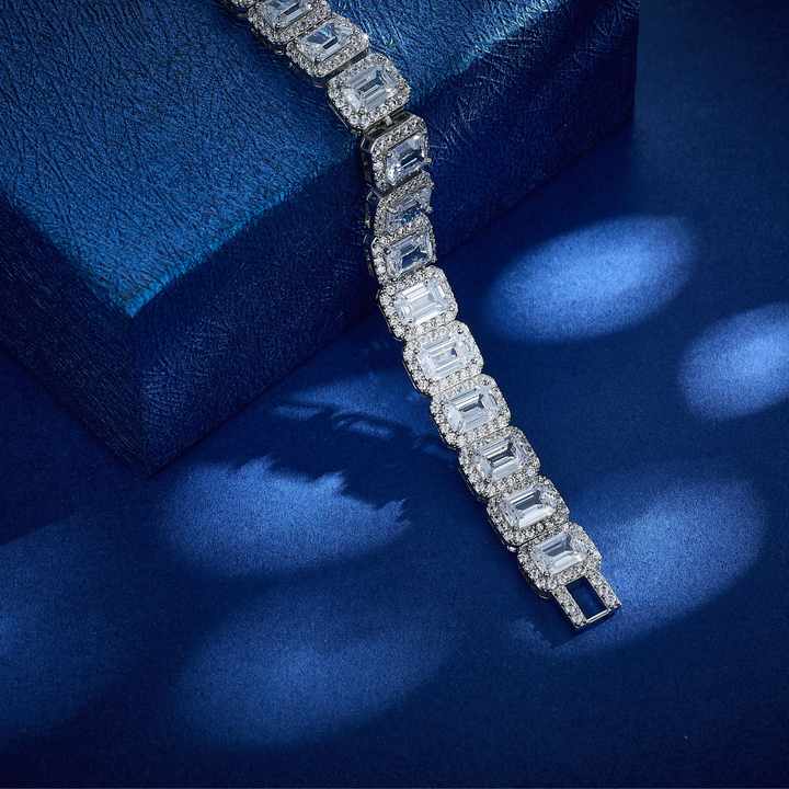 Classic Square Tennis Chain Bracelet for Women