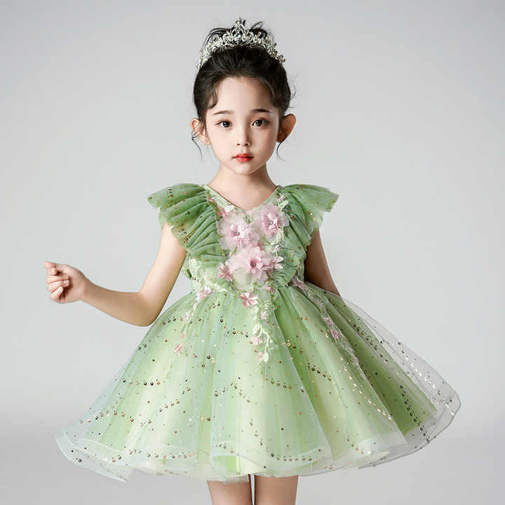 Baby Princess Clothes Christmas Party Outfit - Little Green Dresses for Girls 