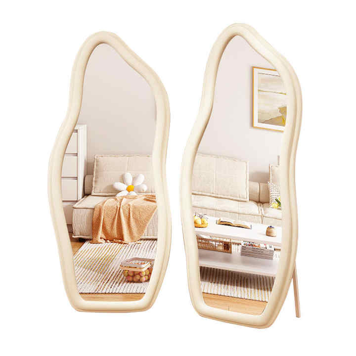 Cloud Floor Mirror Popular Living Room Furniture Velvet Frame Full Length Makeup Mirror for Home/Bedroom Decor 