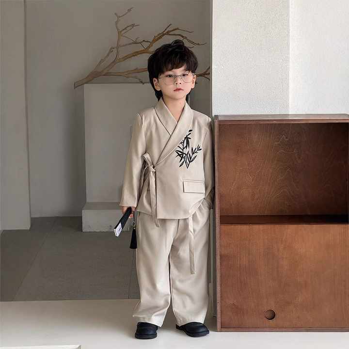 Boys' embroidered tang suit trousers 