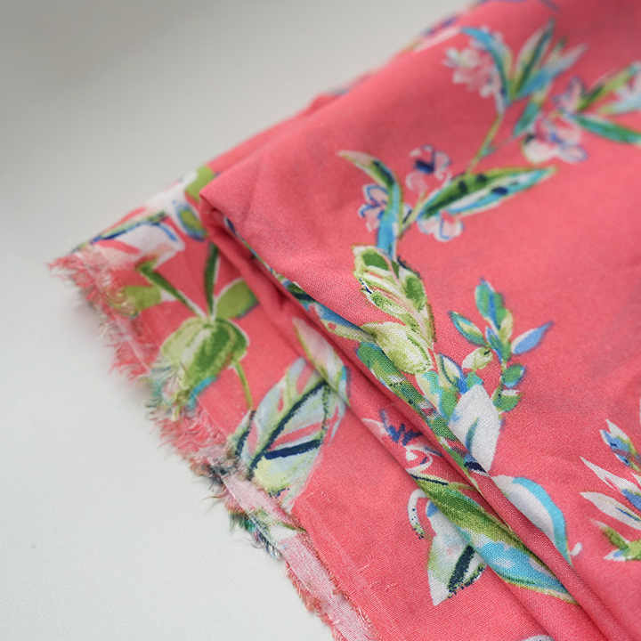 Factory Direct Sale Rayon Red and Blue-Cotton Silk Fabric 
