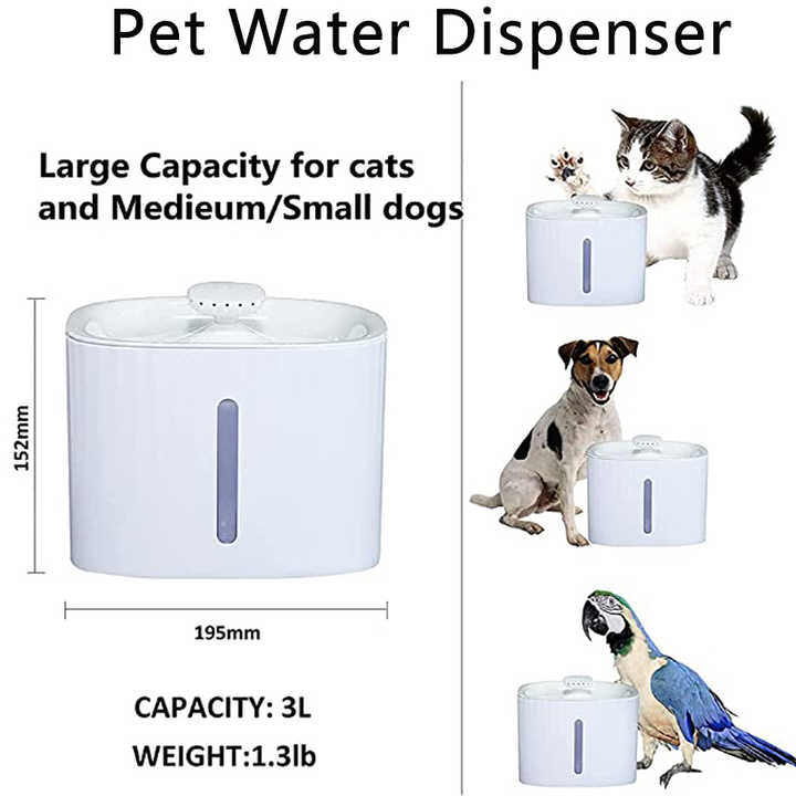 Pet Cat Automatic Water Fountain Cat Bowls &amp; Feeders 