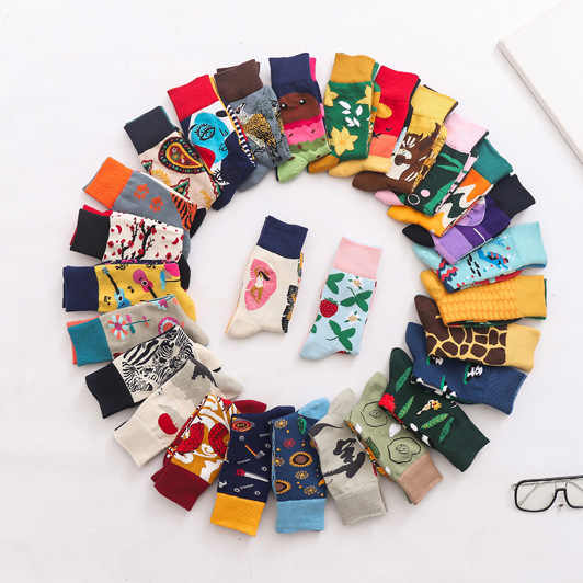 unny Cartoon Weed Pattern Socks for Men 