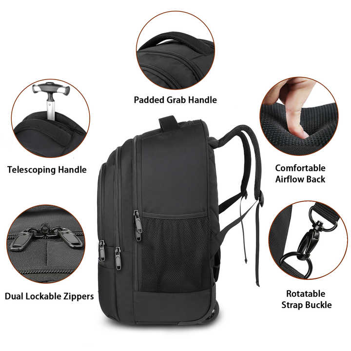 حقائب ظهر بعجلات للنساء والرجال وحقيبة ظهر للكمبيوتر