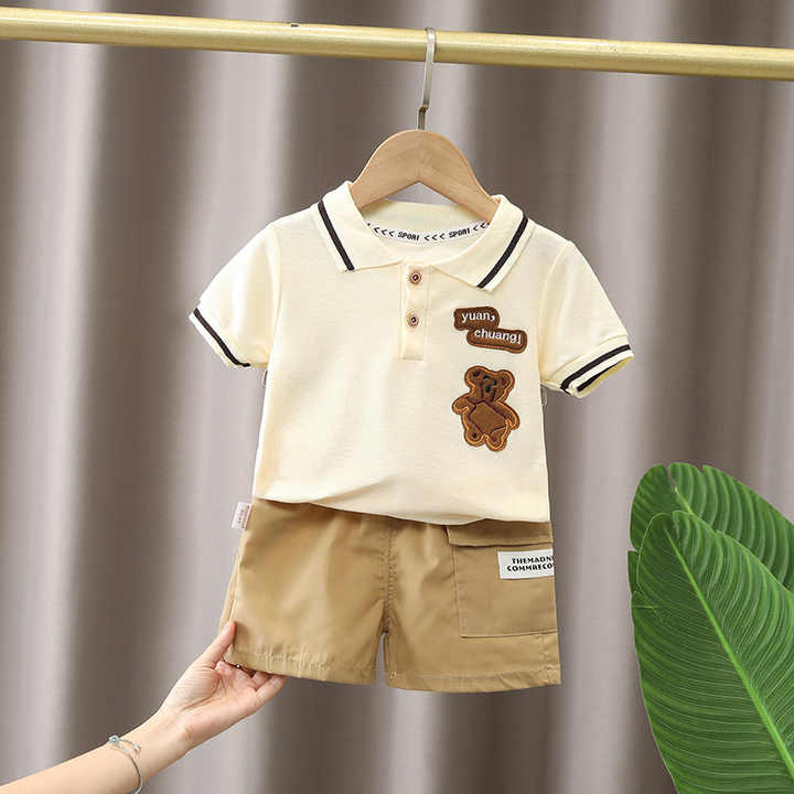 Boys' summer cotton shorts with short sleeves 
